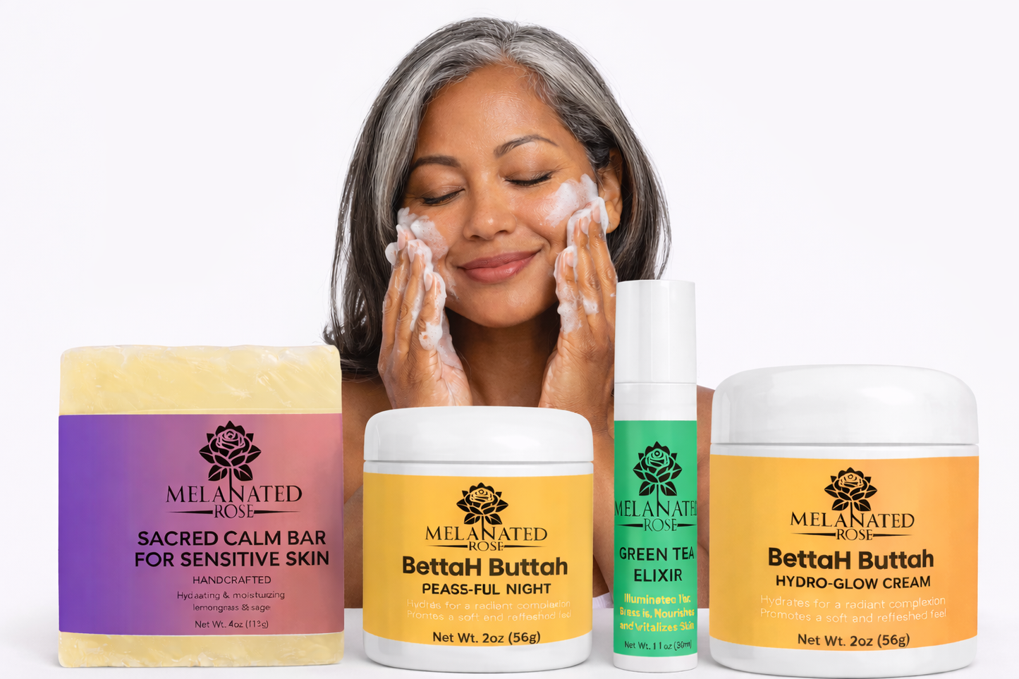 Sacred Calm Skin Ritual Kit (Sensitive Glow Type) - For reactive, irritated, inflamed, or easily triggered melanin